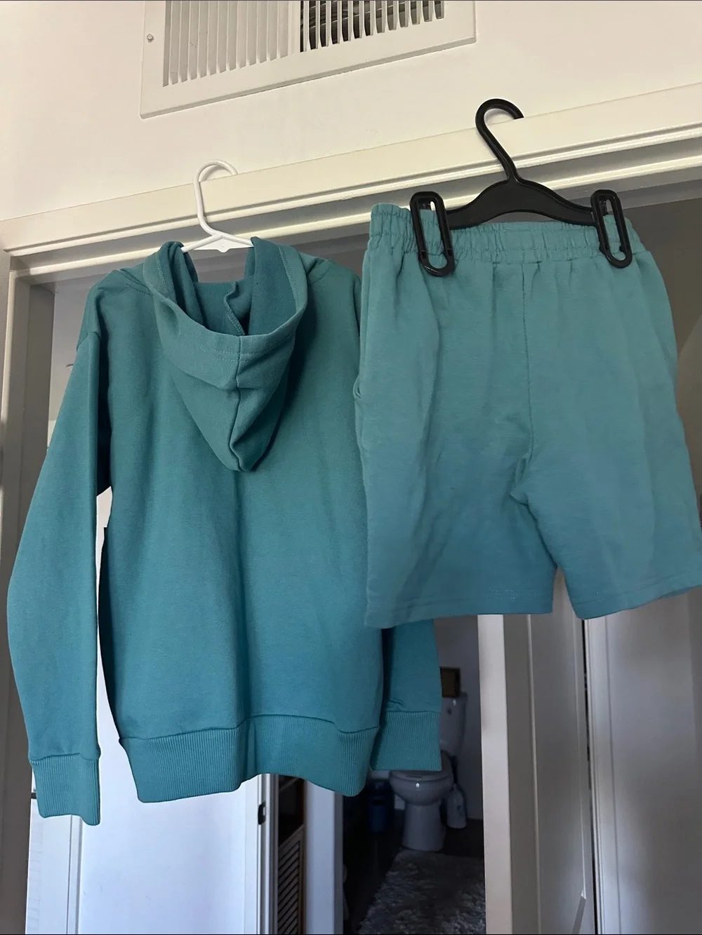 Teal Two-Piece Hoodie and Skirt Set